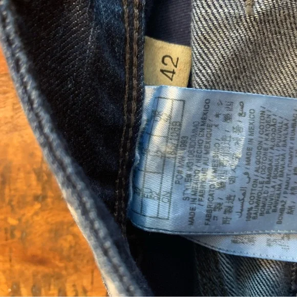 42x33 Guess jeans men Pants Painted White Denim Slim Straight Lincoln Hipster - Picture 8 of 11